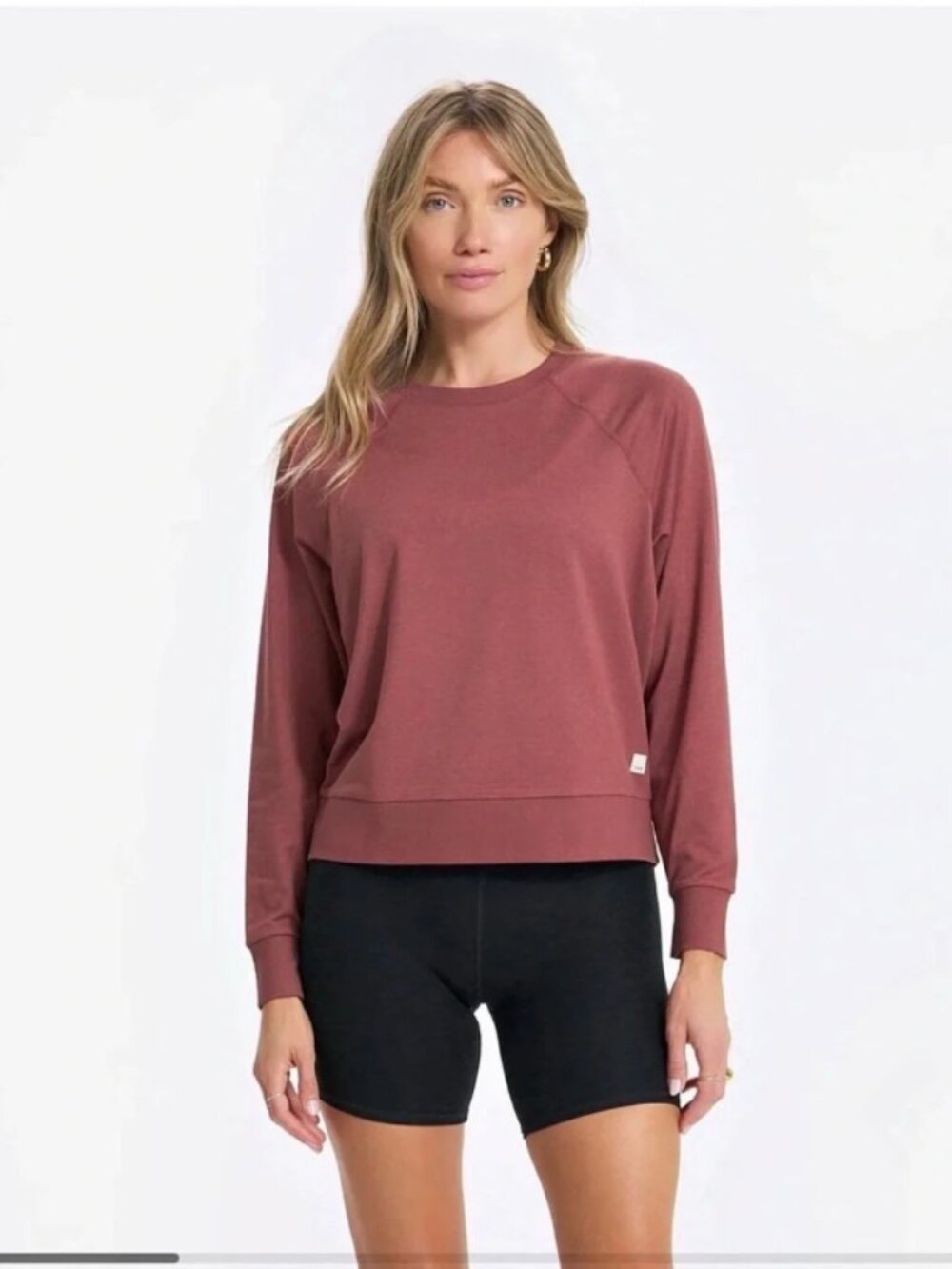 Vuori Halo Performance Crewneck Sweatshirt ROSEWOOD HEATHER Medium
